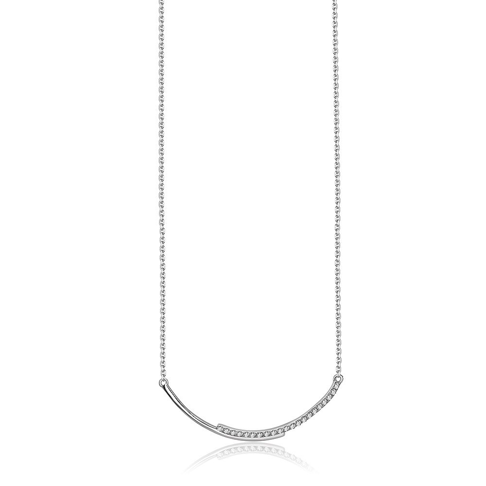 S925 Curved Bar Necklace